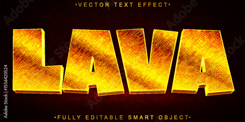  Fiery Molten Lava Volcano Eruption Hot Flow Style Design Vector Fully Editable Smart Object Text Effect