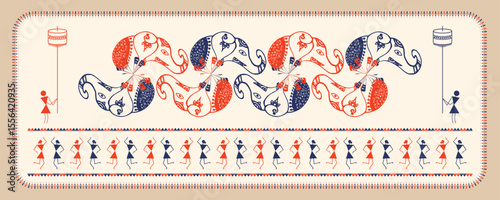 Festival of Ganesha: Warli Art Celebrating Devotion and Merriment. Warli art, Ganesh Utsav, Ganesh Chaturthi, Indian tribal art