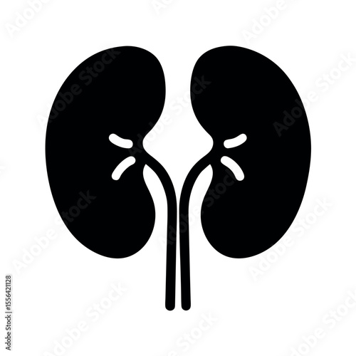 human kidneys organs black silhouette vector art