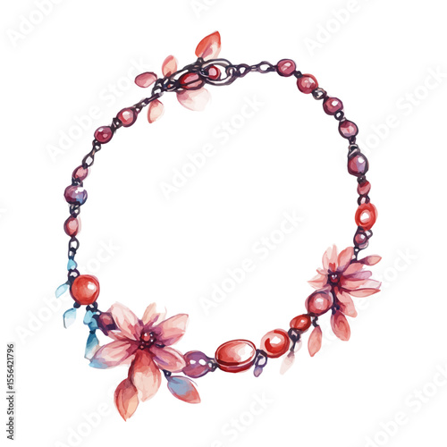 Anklet, watercolor clipart vector, isolated on a white background.