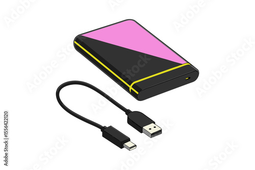 Stylish External Hard Drive with Silver Accents – Clean Tech Composition