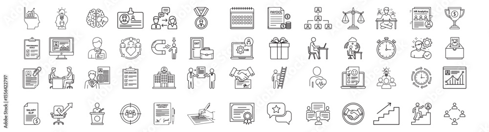 Fototapeta premium Human Talent Management Icon Set