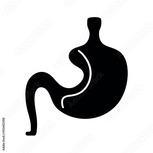 human stomach black vector silhouette template