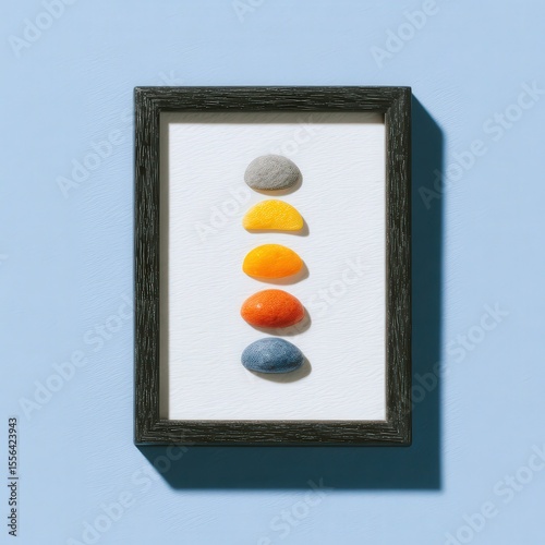 Dreamy moon phases, pastel watercolor in modern dark frame