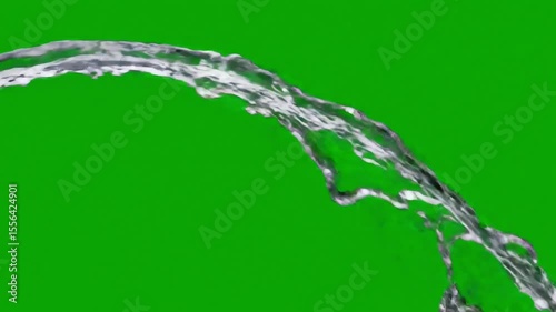 Water Stream on Green Screen Background Effect Video for Compositing and Visual Effects