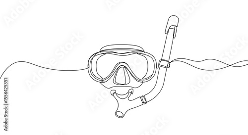 Snorkeling mask with snorkel underwater