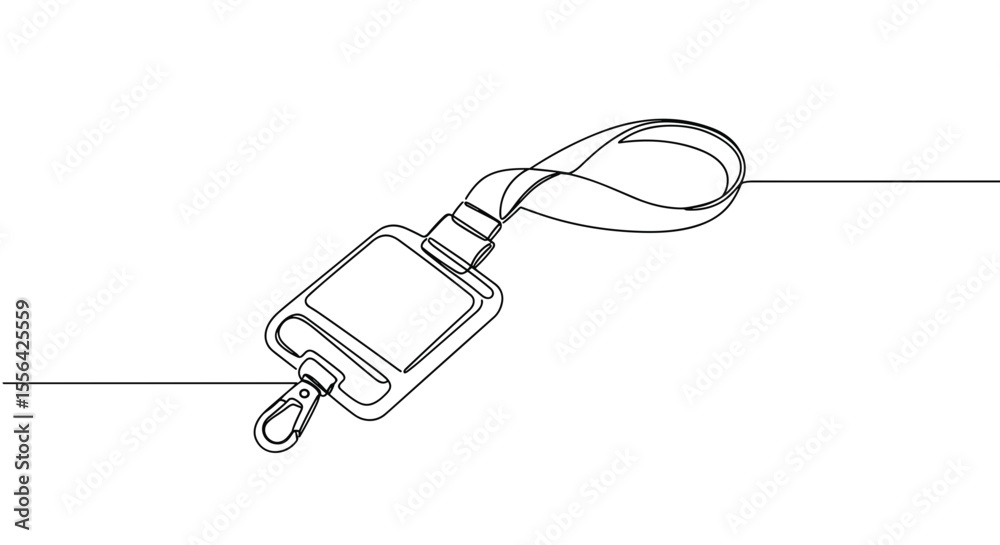 Obraz premium Lanyard with ID holder on white background