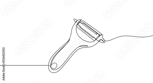 Vegetable peeler in minimalistic line art style