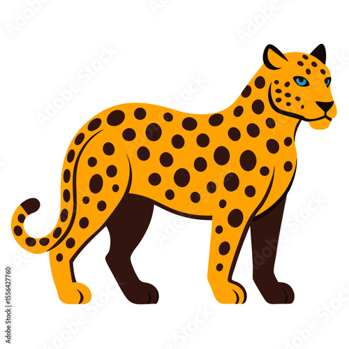 leopard cartoon isolated on white