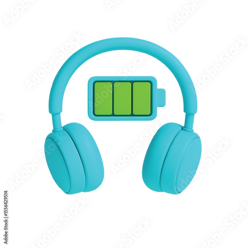 Isolated white headphones for listening to music
