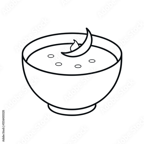 gazpacho soup line art vector meal design