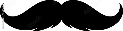 Classic Curved Mustache Vector Silhouette – Vintage Black Facial Hair Icon for Barbershop and Retro Designs
