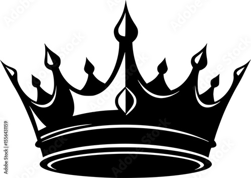 Luxurious Royal Crown Silhouette Vector – Elegant Decorative Design
