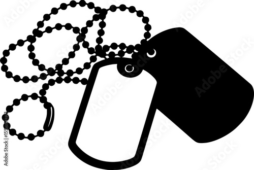 Silhouette Military Dog Tags Vector Illustration for Memorial Day
