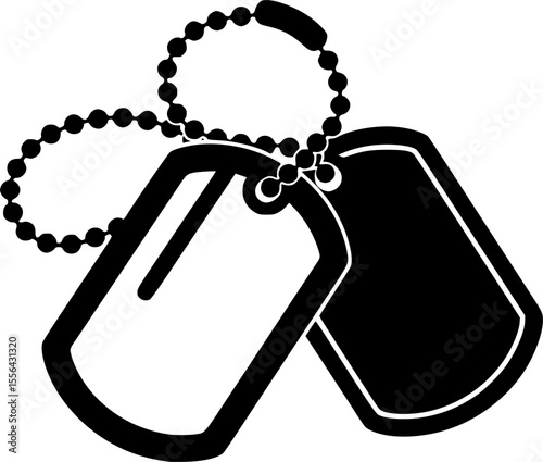 Silhouette Military Dog Tags Vector Illustration for Memorial Day
