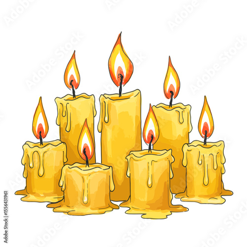 Charming illustration of glowing candles creating a warm and inviting atmosphere
