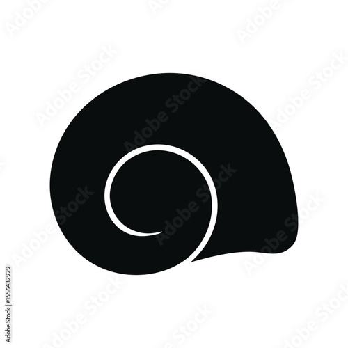 Black Seashell Icon Collection, Simple summer beach and ocean symbols
