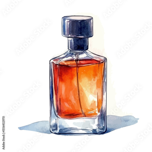 Aftershave, watercolor drawing vector, isolated on a white background.