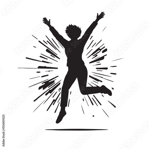 Victory Celebration Silhouette Icon