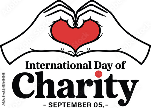 Colorful Hands Raised for International Day of Charity with Hearts Symbolizing Love and Support for Charitable Causes and