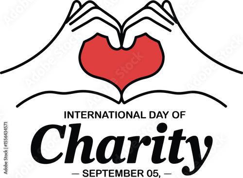 International Day of Charity Illustration with Hands and Hearts Celebrated on September 5th Promoting Generosity and Global Solidarity