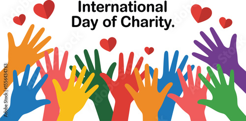 Colorful Hands and Hearts for Charity Day Celebration on May 9th a Symbol of Unity Love and Support