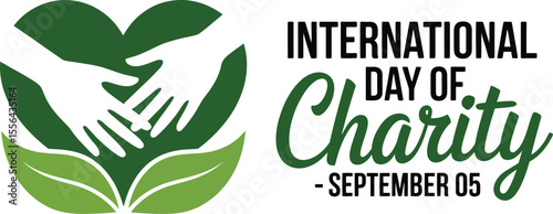 International Charity Day Vector Illustration with Colorful Cloud Border and Hearts Celebrated on September 5th for Philanthropy and