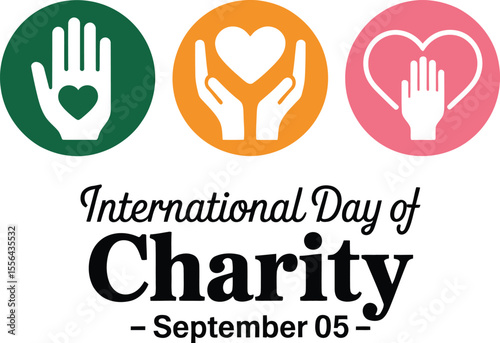 International Day of Charity Illustration with Hands Holding a Heart Celebrated on September 5th Promoting Philanthropy Social Responsibility