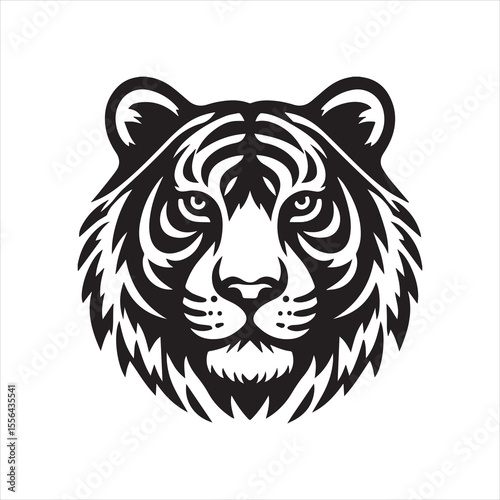 tiger head silhouette vector