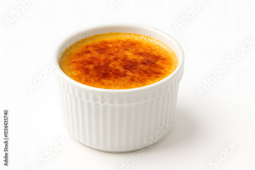 Classic crème brûlée in a fine bone china ramekin with ridged edge