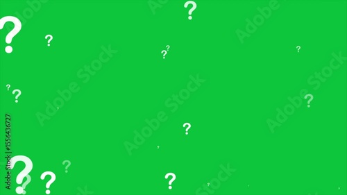 question mark symbol animation on green screen background, question mark floating, moving question marks questioning black background stock video.