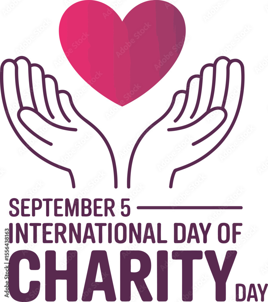 Fototapeta premium International Day of Charity vector illustration with colorful hearts forming a larger heart shape perfect for social media