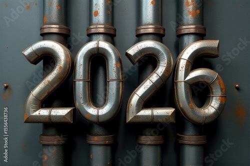 A collection of interconnected pipes, often used in industrial or infrastructure settings..New Year 2026.