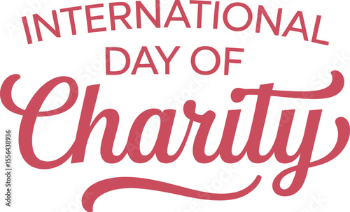 International Day of Charity Typography Design in Pink Ideal for Social Media Posts Banners and Awareness Campaigns to