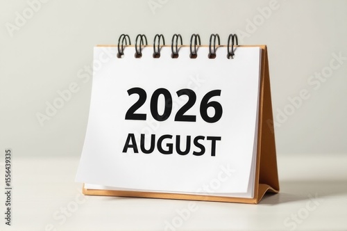 A calendar showing the date of August with clear numbers and formatting..New Year 2026.