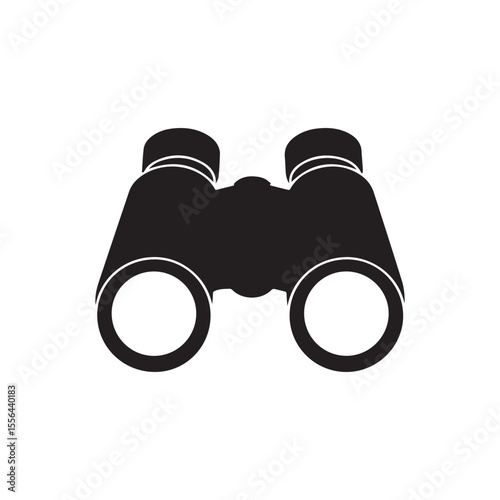 Binocular icon. Binocular silhouette isolated on white background