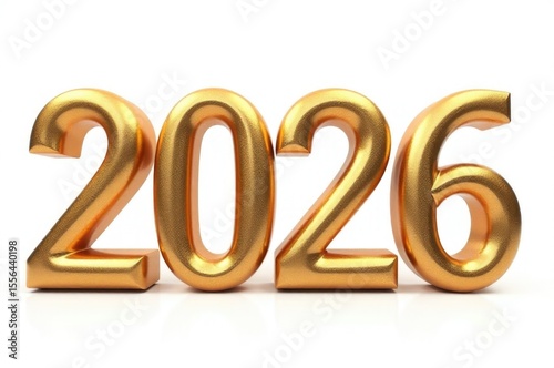 Gold digits 2020 on white background, suitable for new year celebrations or anniversary themes..New Year 2026.
