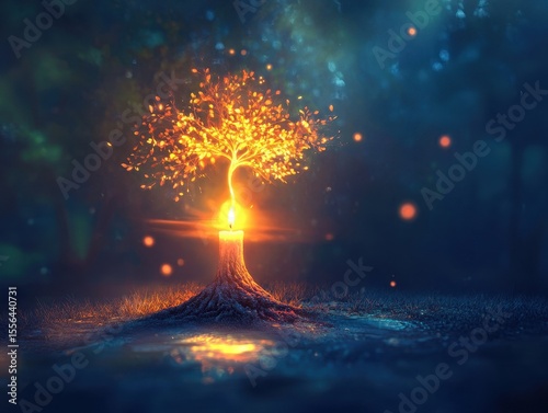 Tree of Life glowing in forest