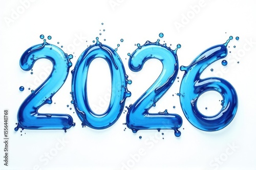 A blue balloon shaped like the year 2016, ideal for celebrations and events..New Year 2026.
