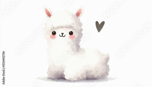 white lama isolated on white