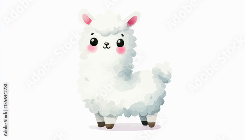 white lama isolated on white