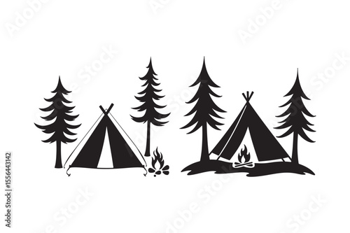Camping Tent Vector Art Outdoor Adventure