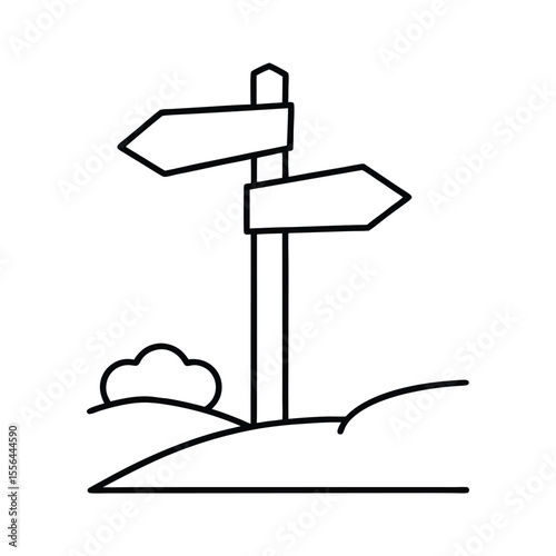 Trail map signpost displayed in park area Vector illustration