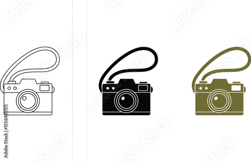 Camera illustration set vintage photography equipment icon vector art for photographer design editable stock vector illustration