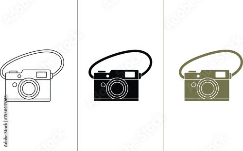Camera icon set vintage photography equipment vector illustration design for photographers editable stock vector illustration