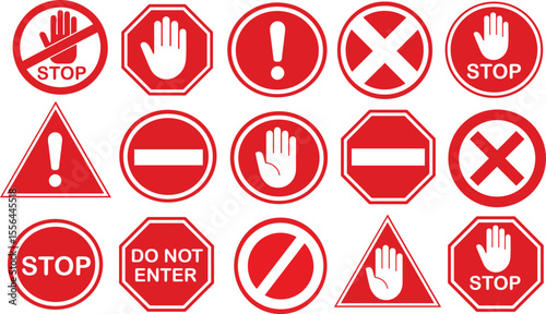  Warning and Prohibition Signs Set