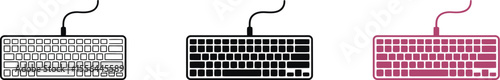 Computer keyboard vector illustration set for graphic design and web design keyboard icons flat design editable stock vector illustration