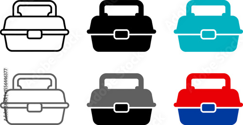 Vector icon illustration of a case for tools or other uses  design on a glossy web button