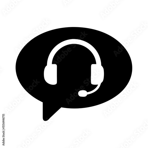 Simple name for this image: Headphones Icon on White and Web Button Background