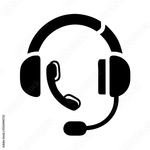 Headphones icon vector illustration on white background for music and audio design